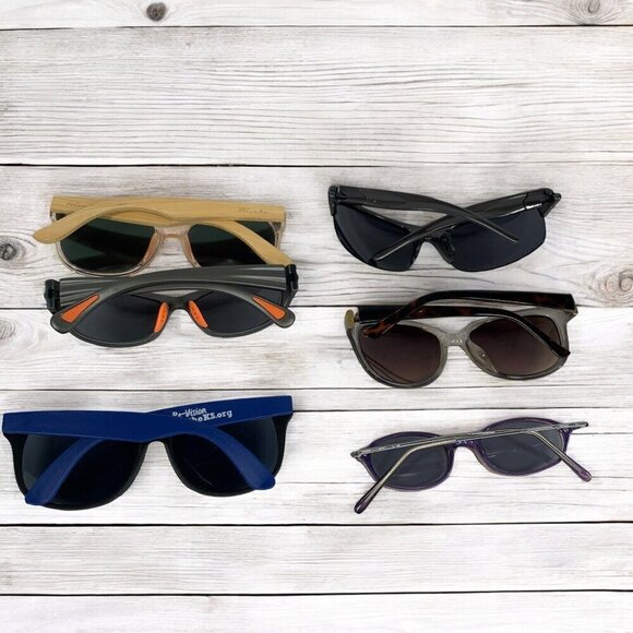 Sunglasses Lot Wearable Glasses Six Assorted Pairs Bamboo Gradient Lenses Unisex - Picture 2 of 4